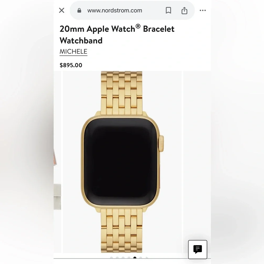Michele 18k Gold Plated Stainless Steel Bracelet for Apple Watch